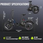 Vivi MT20UL Foldable Electric Bike 20" x3.0 Fat Tire Electric Bike with 48V 499.2WH Removable Battery, Peak 1000W, Up to 50 Miles EBike, 7-Speed, 21.7MPH, Cruise Control, SGS Certified to UL2849