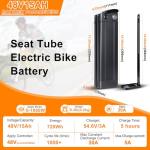 48V 36V E-bike Battery, Silver Fish Lithium Batteries 30A BMS, USB Output, Safe Lock, Led Indicator Light for Controller 0W-1000W Motor (48V 10.6AH)