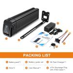 48V 36V E-bike Battery, Silver Fish Lithium Batteries 30A BMS, USB Output, Safe Lock, Led Indicator Light for Controller 0W-1000W Motor (48V 10.6AH)