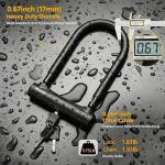 NDakter Motorcycle Locks Anti Theft, Heavy Duty Bike U Lock with 4FT Chain and Bracket,15mm Shackle Electric Bicycle Lock for Scooter, 3 Keys Motorcycle Wheel Lock for Ebike, Moped, Tricycle (160mm)