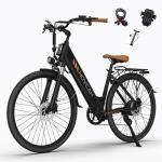Movcan V80 Electric Bike, 1000W Motor 28MPH Ebike, 48V 13Ah Removeable Battery, 26'' City Cruiser Adult Electric Bicycles up to 70 Miles, 7-Speed Dual Disc Brake, Mountain E Bike for Commuting