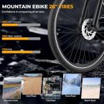 Movcan V80 Electric Bike, 1000W Motor 28MPH Ebike, 48V 13Ah Removeable Battery, 26'' City Cruiser Adult Electric Bicycles up to 70 Miles, 7-Speed Dual Disc Brake, Mountain E Bike for Commuting