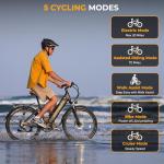 Movcan V80 Electric Bike, 1000W Motor 28MPH Ebike, 48V 13Ah Removeable Battery, 26'' City Cruiser Adult Electric Bicycles up to 70 Miles, 7-Speed Dual Disc Brake, Mountain E Bike for Commuting