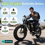 Gotrax R7 Electric Bike for Adults, 750W Motor, 25mph, Max 45-Mile Range, 20" Fat Tire, UL Certified, 48V Removable Battery, Oversized Padded Seat, Basket&Frame Bag, Easy Assembly for City&All-Terrain