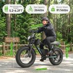 Gotrax R7 Electric Bike for Adults, 750W Motor, 25mph, Max 45-Mile Range, 20" Fat Tire, UL Certified, 48V Removable Battery, Oversized Padded Seat, Basket&Frame Bag, Easy Assembly for City&All-Terrain