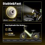 Jasion X-Hunter ST Electric Bike, 20" Fat Tire & 71Miles & 30+MPH Foldable Ebike, 1400W Peak Motor, 624WH Removable Battery, Full Suspension E Bike, Hydraulic Disc Brakes Bicycles