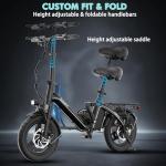 Bodywel Electric Bike for Adult 500W Motor, 14" Adult Electric Bicycles 36V Battery, 20 Miles Folding Ebike, E Bikes for Adults and Teens (14'' Ebike with Bag, Black)