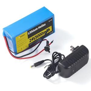 24V 5Ah Lithium Battery with 29.4V 1A Charger, 24 Volt Rechargeable Battery for DIY Projects
