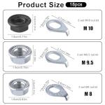 SAVITA 12pcs Carbon Steel Bike Wheel Flanged Axle Nut Kit, M8/M9.5/M10 Thread Sizes Bicycle Parts Accessories for Bike Front and Rear Wheel