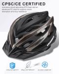 KINGBIKE Bike Helmet for Adult Men Women Youth Road Commute Mountain Cycling Helmets with USB Rechargeable Tail Light Replaceable Inner Pads and Visors Lightweight (BlackTitanium,L/XL(22.4-23.6in)