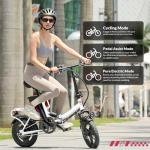 Windone S14 Electric Bike for Adults, Max 19 MPH Speed & 28 Miles Range (PAS), 500WPeak Motor and Lightweight & Portable, Shock Absorbers Electric Bicycle, Foldable ebike for Adults