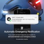 UNIT 1 FARO Smart Bike Helmet | MIPS | Front & Rear LED Lights | Crash Alert | Turn Signals & Brake Lights Compatible w/Nav Remote | Bike & E-Scooter Certified | iOS & Android App