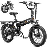 Jasion EB7 20" Foldable Electric Bike Fat Tire for Adults, 1200W Peak, 48V Removable UL-Certified Battery, 28MPH 55 Mi Range Commuter Electric Bike with Dual Suspension for City,Beach,Snow,Mountain