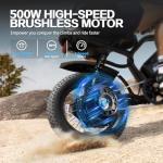 AVDLBIKE Electric Bike, 16'' Fat Tire E-Bike for Teens &Child/Adults, 500W Small Ebike with 36V/12.8Ah Removable Battery, 22MPH /45 Mile Range, Full Suspension Off-Road Electric Dirt/Mountain Bike