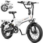 Jasion EB7 20" Foldable Electric Bike Fat Tire for Adults, 1200W Peak, 48V Removable UL-Certified Battery, 28MPH 55 Mi Range Commuter Electric Bike with Dual Suspension for City,Beach,Snow,Mountain