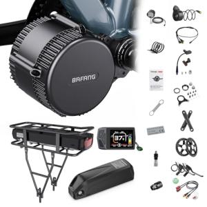 BAFANG 500/750/1000W Mid Drive Kit - 36V/48V/52V BBS02B CAN Bus Electric Bike Conversion Kit Ebike Conversion Kit for 68-73/100/120MM Mountain Bike Road Bike with Ebike Display & Battery (Optional)