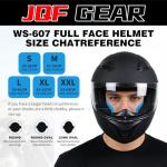 JQF Gear Full Face Motorcycle Helmet WS-607 DOT Approved Motorbike Racing Street Bike Helmets for Adults with Clear and Black Visor (Flat Black BB, M)