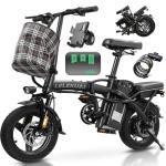 Electric Bike for Adults Teens, Commuting City Folding ebike with 560W Motor and 48V Battery, 24MPH 3-Level Pedals Assist, Dual Disc Brakes,14" Compact Foldable Electric Bicycle with UL2849 Certified