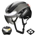 LUMDEER Smart E-bike Helmet with Remote Controlled Turn Signals, Electric Scooter Helmet for Adults with Front & Rear LED Lights, Bike Helmet with Photochromic Visor & Auto Brake Light for Men & Women