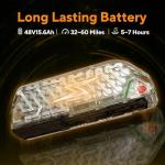 GLOBALKEEP 16" Folding Electric Bike for Adults, 750W Motor Fat Tire Commuter E-Bike, 48V 13Ah Removable UL 2849 Battery, Step-Through City Ebike with Front Basket, Dual Disc Brakes & LED Lights