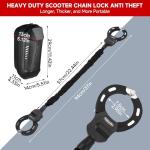 TOKCKYBL Heavy Duty Electric Scooter Lock with Scooter Bag - 6mm Anti-Theft Chain Lock, 94cm Weatherproof Security for E-Scooters, E-Bikes, Motorcycles