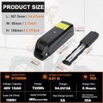 LFPNERYE Hailong Ebike Battery 36V 48V 52V-15AH 20AH with 3A Fast Charger 30A BMS, E-Bike Scooter Lithium Battery for 0-1500W Motor.