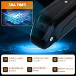 LFPNERYE Hailong Ebike Battery 36V 48V 52V-15AH 20AH with 3A Fast Charger 30A BMS, E-Bike Scooter Lithium Battery for 0-1500W Motor.