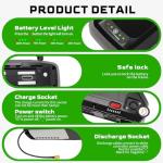 VISET LI 48V Lithium Battery, Battery Pack with USB Port, 30A BMS,Battery Base,XT60 Connector,Safety Lock for 200W-800W Outdoor DIY Projects(48V13Ah)