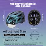 ROCKBROS Bike Helmet for Adult Men Women with Suggested Fit 58-62cm, Removable Goggles & Sun Visor, Lightweight with Adjustable Side and Chin Strap, Suitable for Myopia Glasses