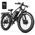 SURNAT Electric Bike for Adults - Dual Motor AWD 2000W 32MPH Ebike with 48v/22.5Ah Removable Battery, 26x4.0 Fat Tire Mountain Electric Bicycle, Hydraulic Disc Brake E-Bike for Men Women (Orange)