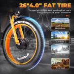 SURNAT Electric Bike for Adults - Dual Motor AWD 2000W 32MPH Ebike with 48v/22.5Ah Removable Battery, 26x4.0 Fat Tire Mountain Electric Bicycle, Hydraulic Disc Brake E-Bike for Men Women (Orange)