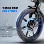 sepado Folding Electric Bike for Adults,750W Peak Motor Folding ebike,20mph Speed,36V Removeable Battery,40miles PAS Range,14 inch Compact Foldable Electric Bike for Leisure Riding Commuting