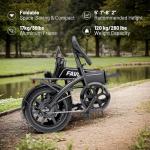 sepado Folding Electric Bike for Adults,750W Peak Motor Folding ebike,20mph Speed,36V Removeable Battery,40miles PAS Range,14 inch Compact Foldable Electric Bike for Leisure Riding Commuting