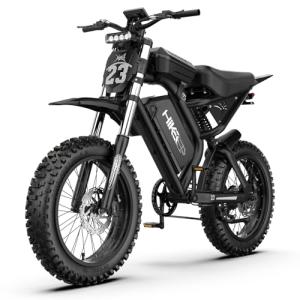 HiKeep Electric Dirt Bike for Adults - Peak 3000W, 35MPH Fat Tire E-Bike 52V 40Ah Battery, 20 x 4.0 Inch Tires, Full Suspension, Hydraulic Brakes, Smart LCD & NFC Key