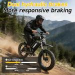 HiKeep Electric Dirt Bike for Adults - Peak 3000W, 35MPH Fat Tire E-Bike 52V 40Ah Battery, 20 x 4.0 Inch Tires, Full Suspension, Hydraulic Brakes, Smart LCD & NFC Key