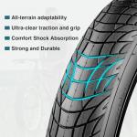 MAKELEN 20x3.0 Fat Tire for Electric Bike – Low-Profile Tread E-Bike Tire for City Streets, Gravel Roads, and Improved Energy Efficiency (2 Tires(Black), 20x3.0 inch)