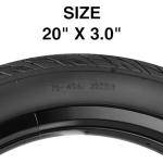 MAKELEN 20x3.0 Fat Tire for Electric Bike – Low-Profile Tread E-Bike Tire for City Streets, Gravel Roads, and Improved Energy Efficiency (2 Tires(Black), 20x3.0 inch)