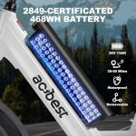 ACTBEST Core-Swept Electric Bike for Adults - 468Wh Removable Battery, Peak 750W Brushless Motor Cityrun Ebike,Up to 50 Miles, 26" Step Thru Commuter Electric Bicycle, with 7 Speed, E-Bikes, White/L