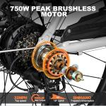 ACTBEST Core-Swept Electric Bike for Adults - 468Wh Removable Battery, Peak 750W Brushless Motor Cityrun Ebike,Up to 50 Miles, 26" Step Thru Commuter Electric Bicycle, with 7 Speed, E-Bikes, White/L