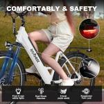 ACTBEST Core-Swept Electric Bike for Adults - 468Wh Removable Battery, Peak 750W Brushless Motor Cityrun Ebike,Up to 50 Miles, 26" Step Thru Commuter Electric Bicycle, with 7 Speed, E-Bikes, White/L