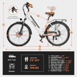 ACTBEST Core-Swept Electric Bike for Adults - 468Wh Removable Battery, Peak 750W Brushless Motor Cityrun Ebike,Up to 50 Miles, 26" Step Thru Commuter Electric Bicycle, with 7 Speed, E-Bikes, White/L