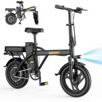 WERHY Electric Bike for Adults, 500W Motor, 22 MPH Max Speed Folding Ebike, 14" Electric Bicycles, Max 30/40/50 Miles Range (Pedal Assist Mode), Mini E Bikes