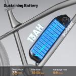 ACTBEST Race 21-Speed Electric Bike for Adults, Peak 750/1200W，26''/27.5" Ebike, 22/28MPH, 50/55Miles Commuting Mountain Electric Bicycle with Fork Suspension