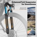 ACTBEST Race 21-Speed Electric Bike for Adults, Peak 750/1200W，26''/27.5" Ebike, 22/28MPH, 50/55Miles Commuting Mountain Electric Bicycle with Fork Suspension