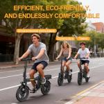 WERHY Electric Bike for Adults, 500W Motor, 22 MPH Max Speed Folding Ebike, 14" Electric Bicycles, Max 30/40/50 Miles Range (Pedal Assist Mode), Mini E Bikes