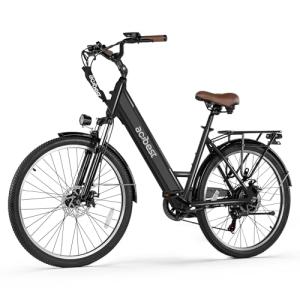 ACTBEST Electric Bike for Adults, Cores 26" Electric Commuter Bike Up to 28MPH 70 Miles, with Peak 1200W Motor, 48V 576Wh Removable Battery, 7-Speed City Cruiser Mountain E Bike for Commuting,B