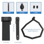 Homieway Bike Chain Lock, Combination Folding Bike Lock for Key-Free Convenience, Heavy Duty Bicycle Lock with Adjustable Secure Links for E-Bike, Scooter and Electric Scooter, Easy to Carry & Use