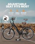 ACTBEST Electric Bike for Adults, Cores 26" Electric Commuter Bike Up to 28MPH 70 Miles, with Peak 1200W Motor, 48V 576Wh Removable Battery, 7-Speed City Cruiser Mountain E Bike for Commuting,B