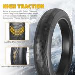 BALINGE E Bike 20x4.0 Fat tire 20 x 4 Fat tire 20x4 Bike tire 1 Pack Heavy Duty High-Performance Wear-Resistant E-Bike Mountain Snow Bike Tire ，Brown Wall