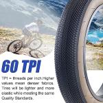 BALINGE E Bike 20x4.0 Fat tire 20 x 4 Fat tire 20x4 Bike tire 1 Pack Heavy Duty High-Performance Wear-Resistant E-Bike Mountain Snow Bike Tire ，Brown Wall